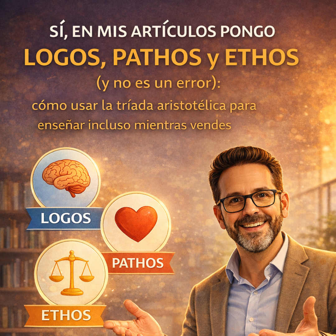 Sí, en mis artículos pongo Logos, Pathos y Ethos (y no es un error): cómo usar la tríada aristotélica para enseñar incluso mientras vendes